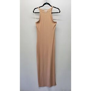 Pink Rose Rib Maxi Dress Medium